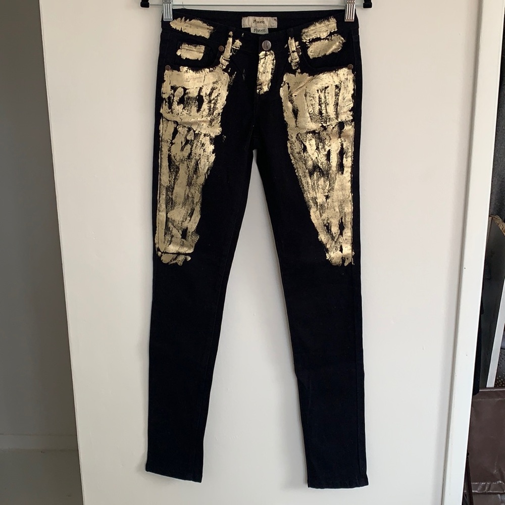 Makers Black with Gold Foil Skinny Jeans